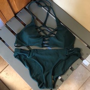 Hunter green bikini size large
